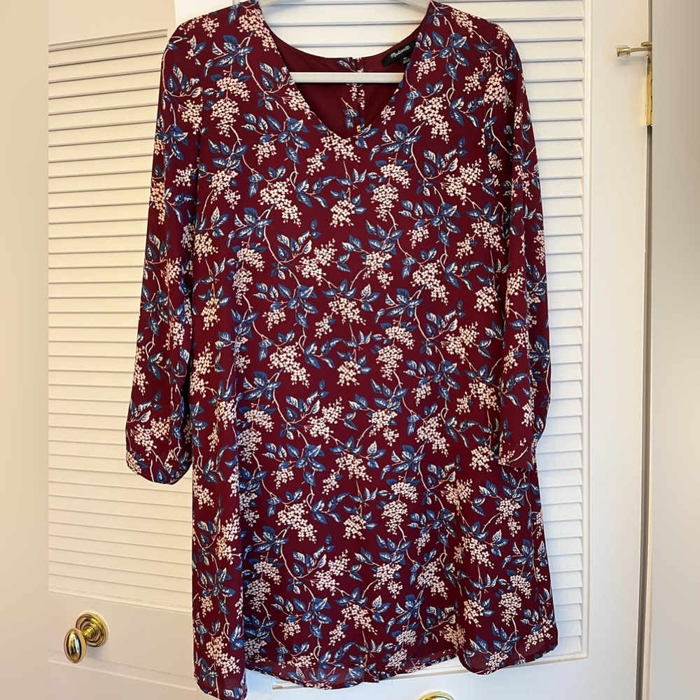Madewell Burgundy Floral Dress